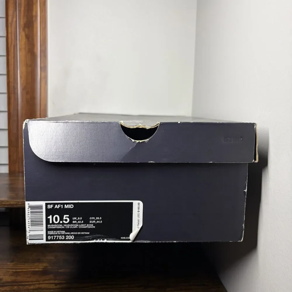 Size 10.5 - Nike SF Air Force 1 Mid Mushroom Sneakers - Excellent Condition